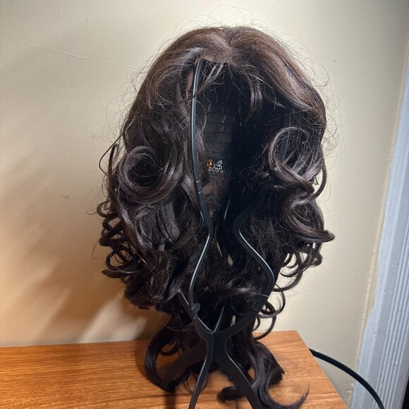 Bobbi Boss Swiss Lace Front Wig – Kiliah Style, Human Hair Blend, Color #4 - Picture 2 of 9